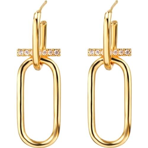 Bettyue New Arrival Simple Geometry Shape Design Earring Gold Color For Female Elegant Decoration In Banquet Cool Jewelry
