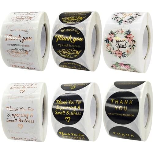 1.5 Inch Big Waterproof Clear Thank You for Supporting A My Small Business Stickers Happy Valentines Day Love Label for Sealing