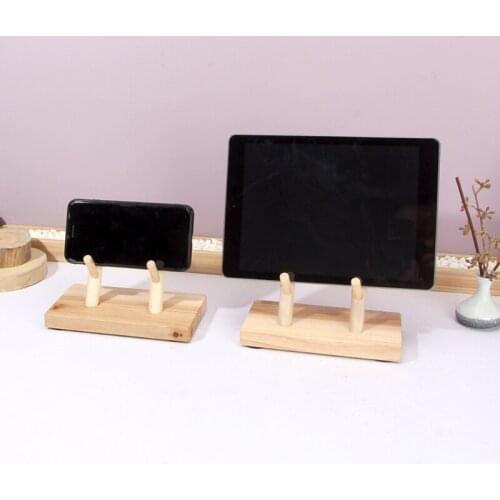 1Pc Portable Gaming Wooden Phone Holder Stand with Natural Material Cell Phone Holder Compatible for Different Phone