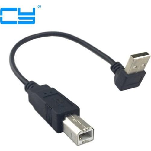 1pcs Up & Down Angled 90 degree USB 2.0 Male to B type Male Cable for Printer scanner Hard Disk 20cm