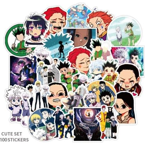 100pcs Hunter x Hunter Stickers HUNTER×HUNTER Waterproof Sticker Anime Hunter x Hunter Laptop Bike Letter Stationery Stickers