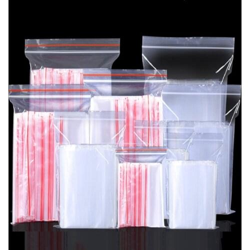 100pcs Reusable Bottles Bags Nuts Candy Cookies Sealing Bag Zipper Plastic Bags Jewelry / Food Ziplock Storage Bag