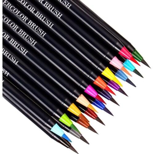 20Colors/Set Marker Pens Painting Soft Brush Pen Set Watercolor Markers Pen Best For Coloring Books School Supplies Stationery