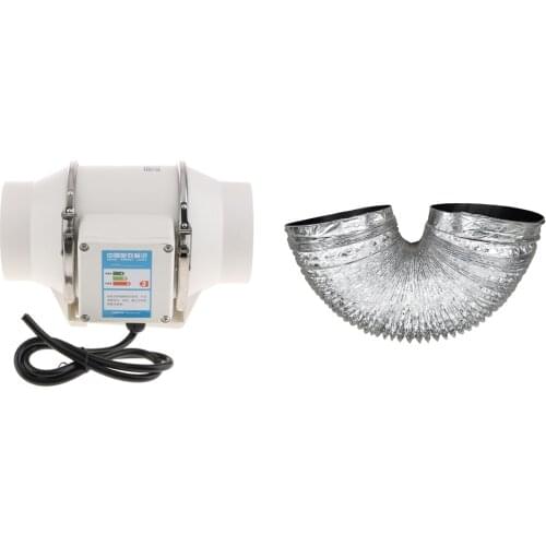 4 Inch 220V Duct Inline Fan with Carbon Filter Hose Ducting Combo for Home Improvement