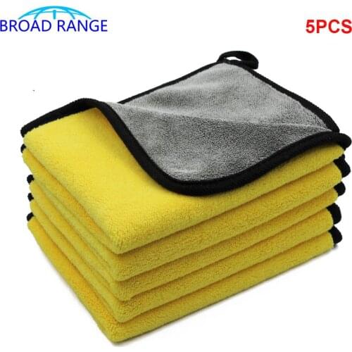 5PCS Car Wash Microfiber Towels Super Thick Plush Cloth For Washing Cleaning Drying Absorb Wax Polishing