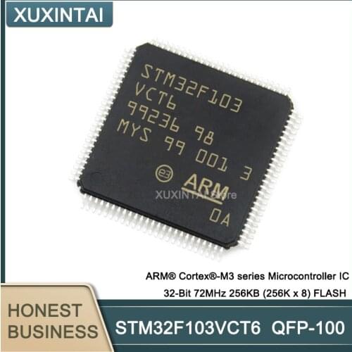 5Pcs/lot STM32F103VCT6 STM32F103 ARM® Cortex®-M3 series Microcontroller IC 32-Bit 72MHz 256KB (256K x 8) FLASH QFP-100