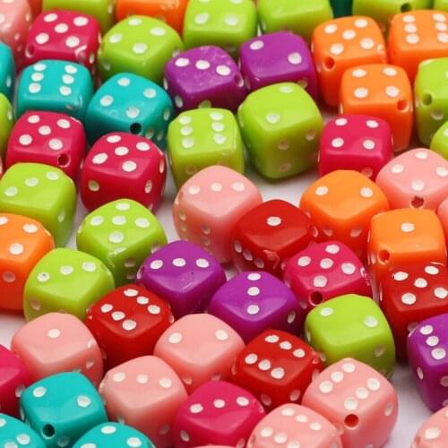 50-100Pcs 8mm Mixed Color Dice Acrylic Spacer Beads Square Cube Loose Beads For Jewelry Making Diy Bracelet Findings Accessories