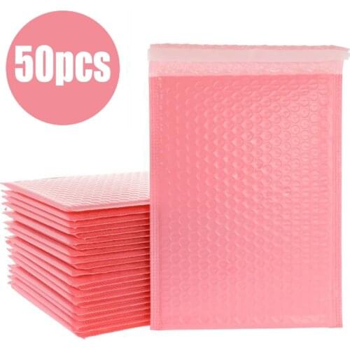 50pcs/Lot Pink Foam Envelope Bags Self Seal Mailers Padded Shipping Envelopes With Bubble Mailing Bag Shipping Gift Packages Bag