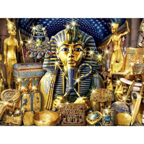 5d Diy Diamond Painting Egyptian Pharaoh Diamond Embroidery Cross Stitch Wall Stick Diamond Mosaic Home Decor Needlework WG343