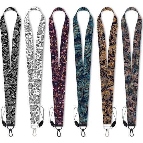 Hip Hop Street Fashion Paisley Pattern Lanyards Key Phones Paisley Keychain ID Tag Badge Holder Emo Jewelry Accessories Gifts