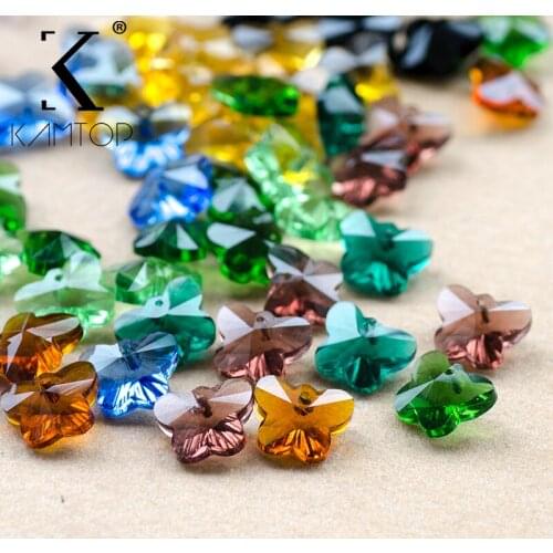 14mm 30pcs/lot butterfly glass fashion jewelry making beads crystal beads for Necklace bracelet making DIY Accessories