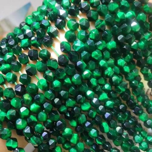 Loose beads tigereye pink/gren/blue diamond shape faceted 6/8/10mm 14inch for DIY jewelry making FPPJ wholesale beads nature