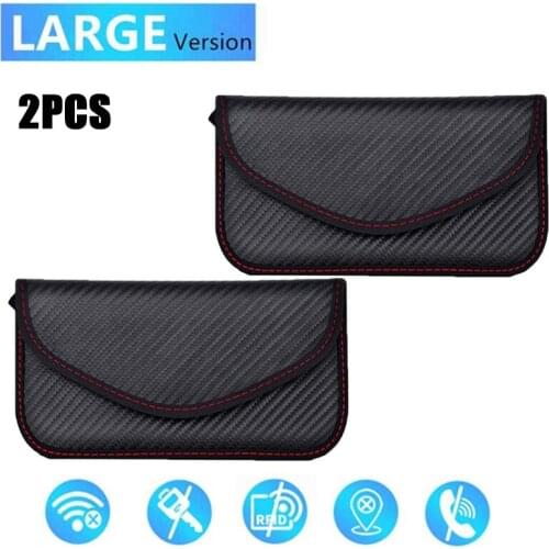 2pcs Signal Blocking Bag Cover Signal Blocker Case Faraday Cage Pouch For Keyless Car Keys Radiation Protection Cell Phone