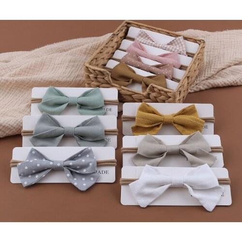 Baby Elastic Hair Band Princess Bows Headband Soft Cotton Headwear for Newborn Infants Girls Hair Accessories Photograph