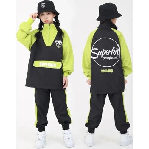 Dancer Outfit For Kids Jogger Hip Hop Dance Costume Designer Clothes Cheerleader Costume Fashion Wear Street Dancewear DL7288
