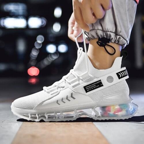 Air Cushioning Blade Sneakers Breathable Multi Color Running Shoes Men Casual Street Footwear Non-Slip Stable Sock Zapatillas 44