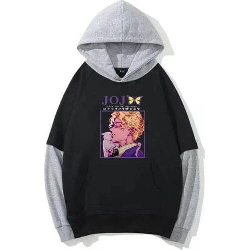 Jojo Bizarre Adventure Hoodie Fun High School Student Graphic Pullover Winter Hooded Sweatshirt UNisex