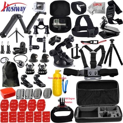 Husiway for Gopro Accessories set for go pro hero 5 4 3 kit mount for SOOCOO / M20 / xiaomi 4K for eken h9r tripod 13N