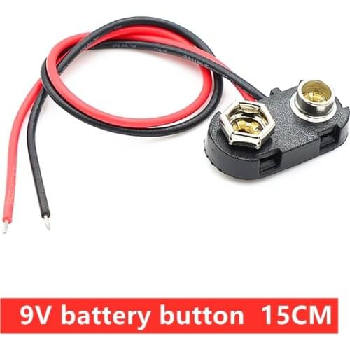 9V battery button 9V battery button 9V battery holder (15CM length) T-shaped battery button hard button