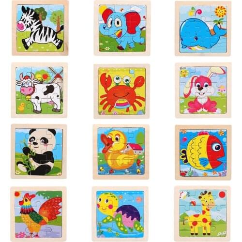 Mini Size Kids Toy Wood Puzzle Wooden 3D Puzzle Jigsaw for Children 97BC