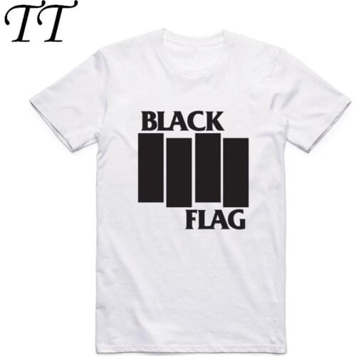 2019Fashion Men Print Black Flag T-shirt Short Sleeve O-Neck Summer Punk Rock Band Henry Rollins Large Bar Casual Top Tee Tshirt