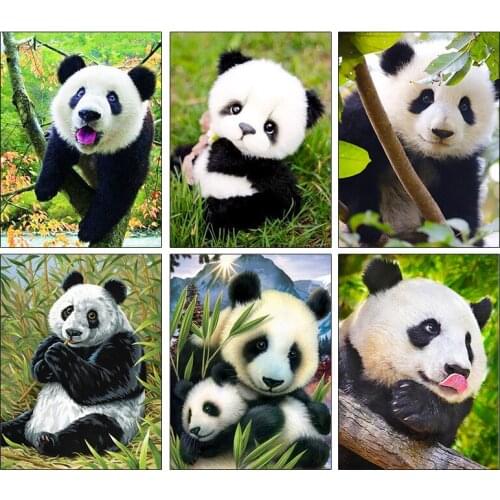 PDMDOG 5D DIY Diamond Embroidery Panda Full Square Round Craft Kit Sale Diamond Painting Animal Mosaic Winter Home Decoration