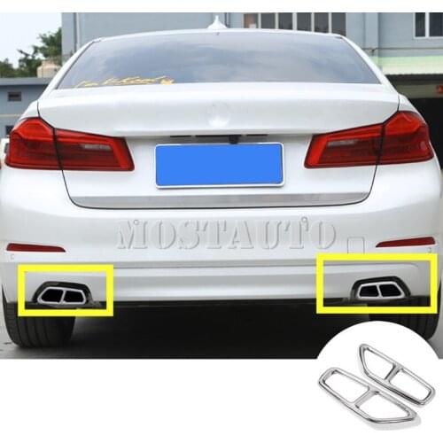 For BMW 5 Series G30 G31 Rear Exhaust Muffler Tail Pipe Cover 2017-2020 2pcs Car Accessories Interior Car Decor Car Trim