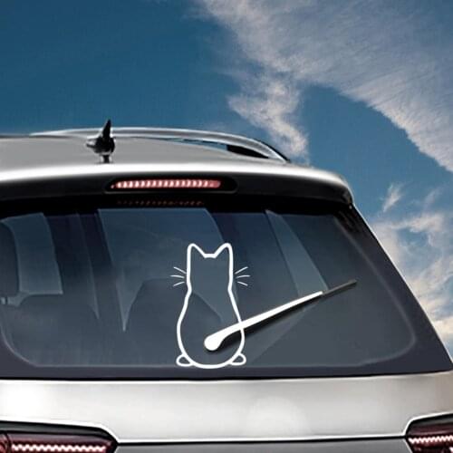 Rear Glass Styling Decals Cat Design Art Car Sticker Vinyl Car Window Waterproof Outdoor Personal Car Parts Decoration
