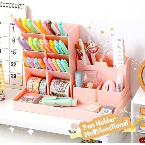 W&G Oblique Pen Holder Japanese Girl Ins Student Desktop Creative Office Stationery Storage Box Multifunctional Large Capacity