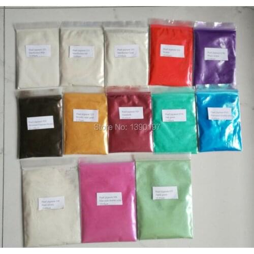 13colors natural mineral mica pearl pigment, mica powder, 13*10grams each