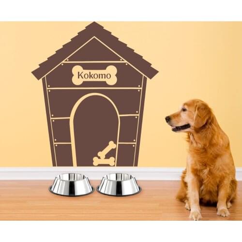 Personalized Doghouse Wall Art Home Decor Wall Stickers For Your Dog Theme Dog Name Pet Wall Stickers T170405
