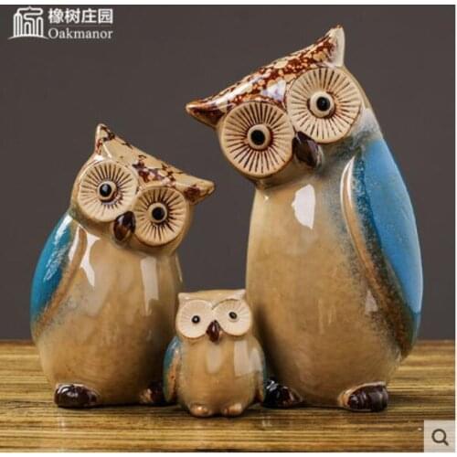 Lovely owl sets out an American ceramic household rooms for birthday gifts home statues sculpture Home wedding