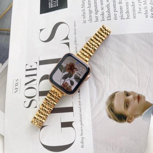 Luxury Stainless Steel Band for Apple Watch 38/42mm 40/44mm Bracelet Strap Link for iwatch Accessories Correa Serires 6se 5/4/3