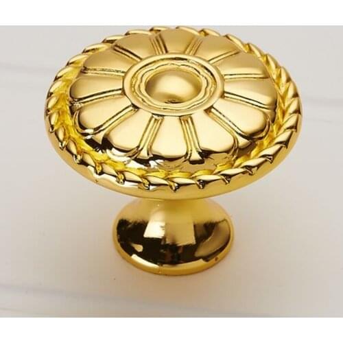Gold drawer shoe cabinet knob pull gold dresser cupboard door handle modern fashion 22k gold furniture decoration handles knobs