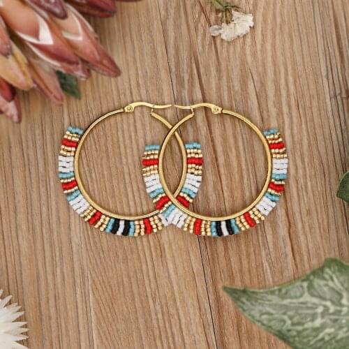 Go2boho Hoop Earrings Jewelry Boho Native Earrings 2021 New Style Design Collection Miyuki Ear Rings Women Handmade Jewellery