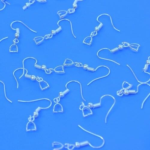 Wholesale 925 Sterling Silver Hook Earring Fashion Setting DIY Jewelry Clasp Base Earring Wires Handmade Latest Mode 20pcs/Lot