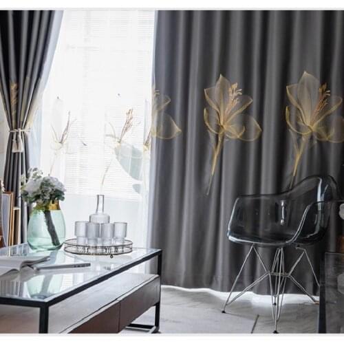 New Chinese Style Brocade 3D Embroidered Blackout Curtains Light Luxury for Living Room Bedroom Balcony Custom Curtains Tulle