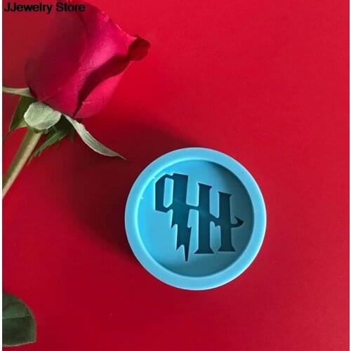 HP Letters Phone Grip Silicone Mold DIY Badge Reel Craft Keychain Epoxy Resin Molds Pendant Necklace Jewelry Making Moulds