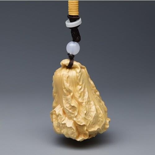 Solid wood plant loofah cabbage decoration small model pendant farmhouse style Hand-carved Home decoration small accessories