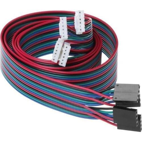 High quality 4pcs/lot 100/200/300CM DuPont cable 4pin two-phase four-lead motor connector cables for 3D Printer 42 stepper motor