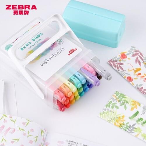 Zebra WFT8 MildLiner Double Tip Highlighter Soft Brush Painting MarkingPen Japanese StationeryOriginal Product Student supplies