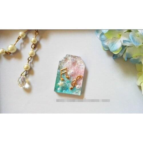 1Pcs Notes Liquid silicone mold DIY resin jewelry pendant necklace pendant lanugo mold resin molds for jewelry