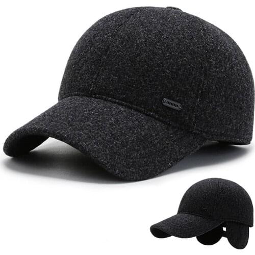 Winter Hat for Men Middle-Aged and Elderly Baseball Cap Plush and Thicken Warm Hat With Earflaps Windproof Dad Hat