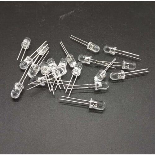 100pcs 3mm 5mm Light UV Purple Straw Hat Wide Angle Ultraviolet 395nm 385nm 365nm Transparent 5 mm Light-Emitting Diode LED Lamp