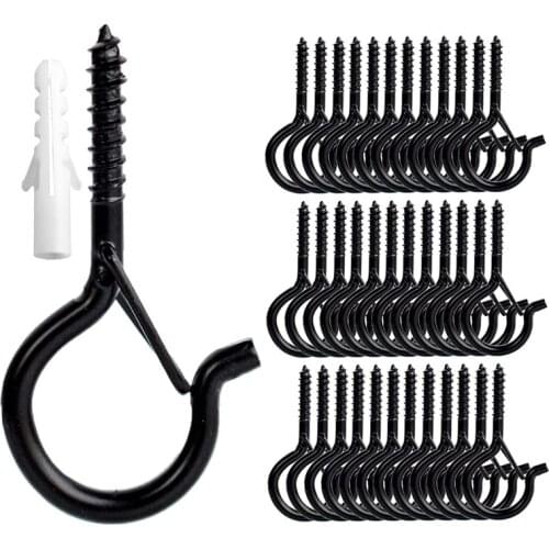 36 Pack Christmas Lights Hanger Hooks Eye Hooks Screw Christmas Rope Light Clips For Outdoor Light String Party Lights