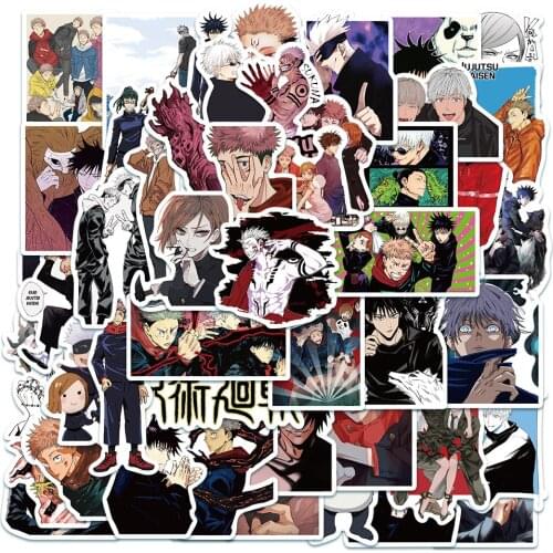50Pcs Cartoon Jujutsu Kaisen Graffiti Waterproof Stickers Fridge Computer Skateboard Luggage Suitcase Graffiti DIY Toys Cosplay