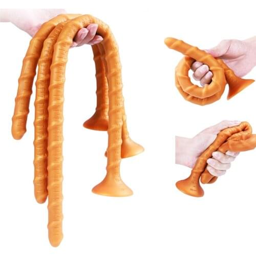 Max 59cm Long Butt Plug Gold Thread Anal Plug With Suction Cup Scale Anal Dildo, Anal Sex Toys For Men Women
