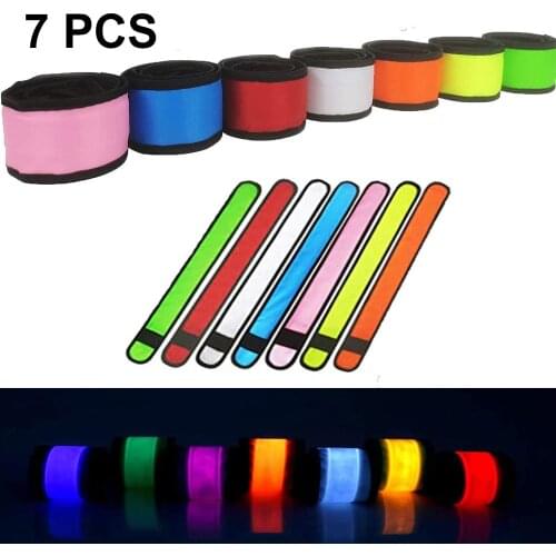 7 pcs LED Flashing Wrist Band Bracelet Arm Belt Light Up Glow Dance Running Party Decor Luminous Glowing Bangle Neon Party