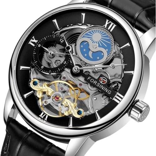 Top 4149 Luxury Business Leather Skeleton Water Resistant Automatic Mechanical Fashion Men Casua Wristwatches