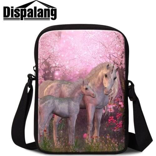 Dislapang Casual Messenger Bag for Girl Trendy Sling Flap Bag Fashion Shoulder Shell Postal Design Unicorn Fox Pattern for Lady